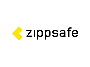 Logo der Zippsafe AG aus Zürich mit gelbem Symbol und schwarzem Schriftzug auf weißem Hintergrund