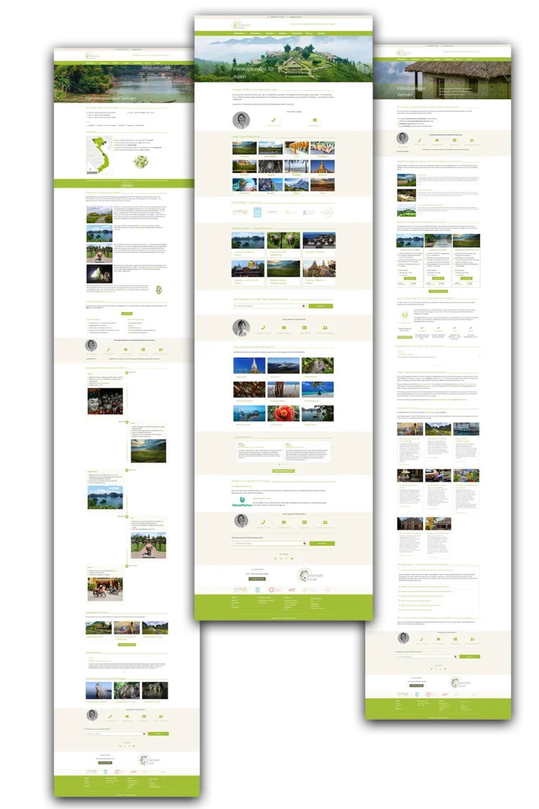 Webdesign mit verschiedenen SEO-Seitentypen für einen Reiseveranstalter aus Freiburg