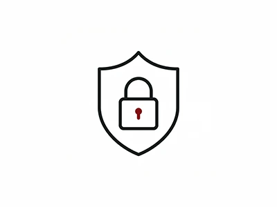 Sicherheitssymbol mit Vorhängeschloss auf Schild, symbolisiert WordPress Webseiten mit hoher Sicherheit und Datenschutz