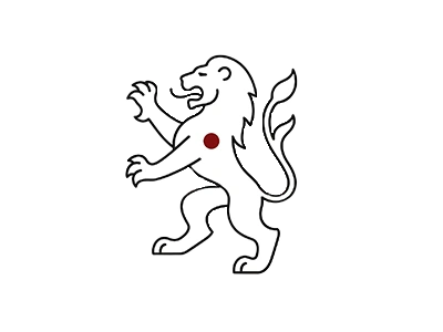 Strichzeichnung eines aufrechten Löwen, dem Wappentier von Zürich