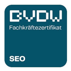 BVDW SEO Fachkräftezertifikat für Enricé Brunet